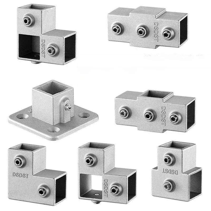 20X20mm 2/3/4/5way Square Pipe Connector Buckle Elbow Pipe Plug Fixed Buckle Flange Seat Square Steel Square pipe fitting joint