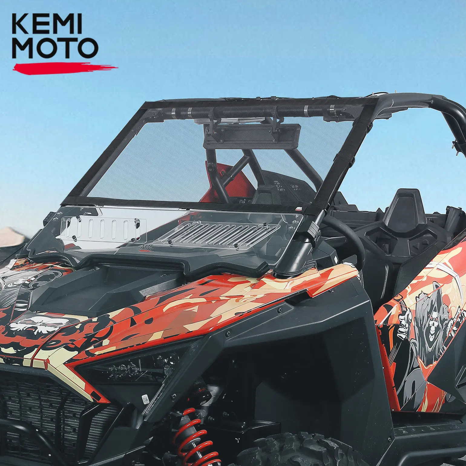 

UTV Front Half Mesh Block Windscreen Compatible with Polaris RZR PRO XP / 4 2020-2023 RZR Turbo R / 4 2022 Front Windshield