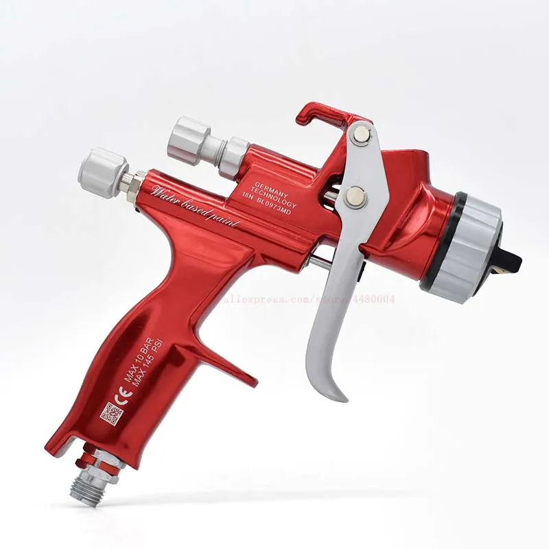 High Quality Spray Gun LISSON 6800 Painting Gun 1.3mm Nozzle Paint Gun Water Based Air Spray Gun Airbrush with Pressure Gauge