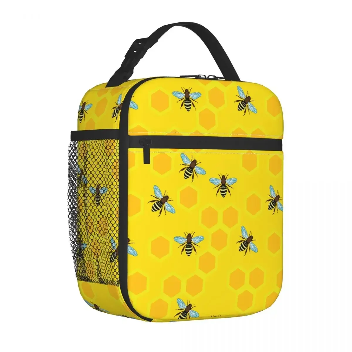 

Insulated Lunch Tote Bag Bee Honeycomb Hive Bees Merch Lunch Food Box Unique Design Thermal Cooler Lunch Box For School