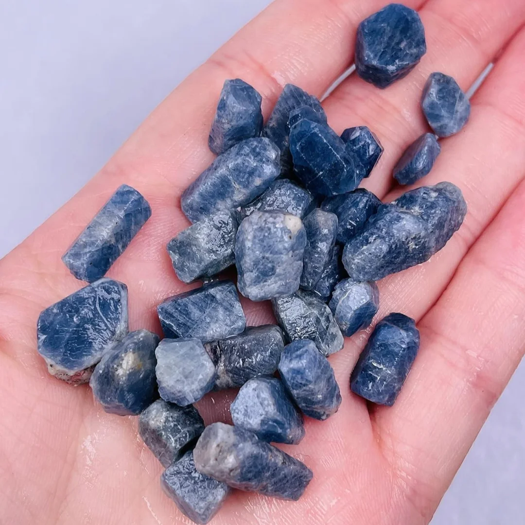 Natural Sapphire Blue Corundum Raw Chips, Rare Rough Mineral Specimen Crystal, Collectables Garden Home Decor