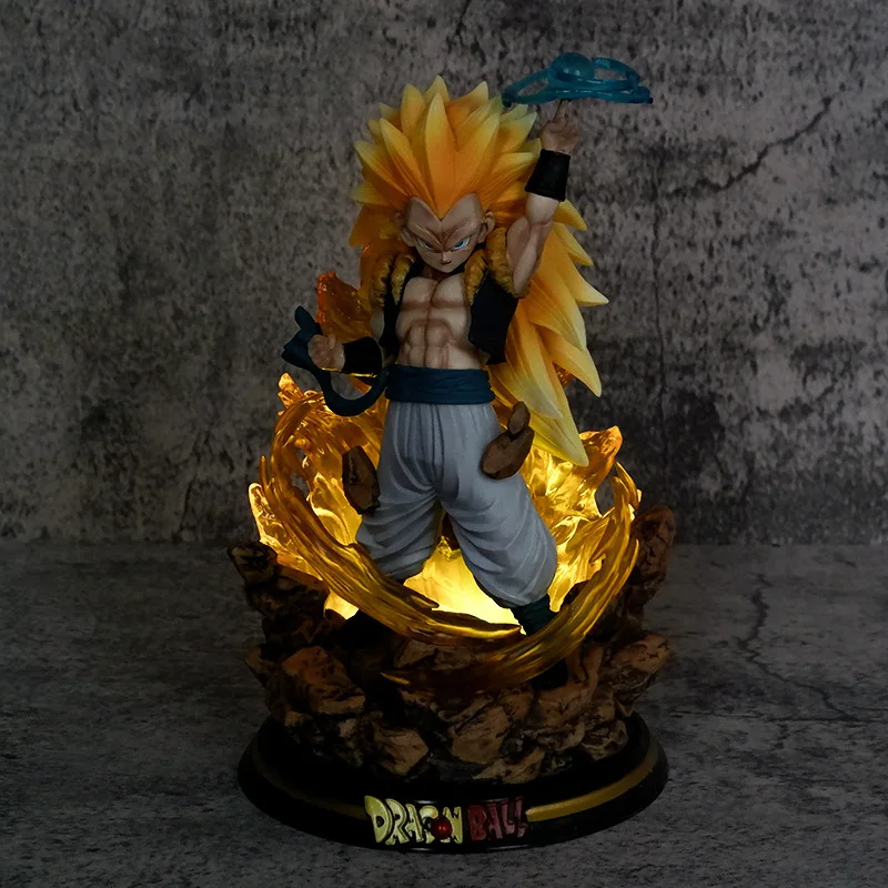 22cm Dragon Ball Z Gotenks Figure Sjj3 Gotenks Anime Figures Super Saiyan Gk Statue Figurine Pvc Model Doll Collectible Toy Gif