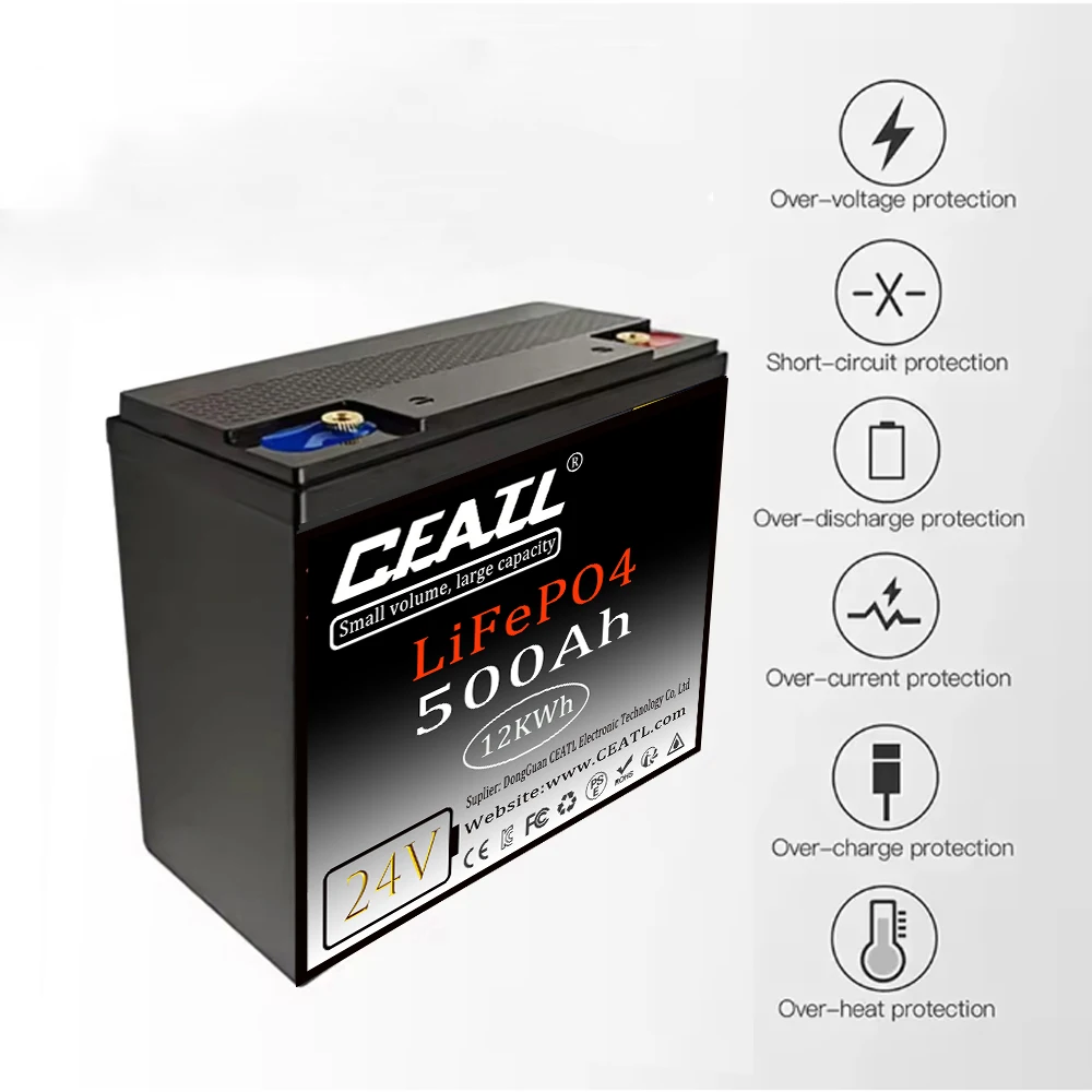 24V Super capacity 32700 LiFePO4 Lithium Battery Built-in BMS 10000+ Cycles Deep Cycle Battery For Solar System Boat RV Free Tax