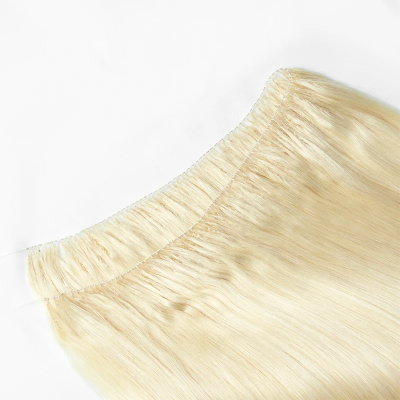 حزم شعر ريشة غير مرئية ملحقات خط الصيد الطبيعي شعر الإنسان غير ريمي حلقات صغيرة غير مرئية لحمة شعر 100 فروع #4