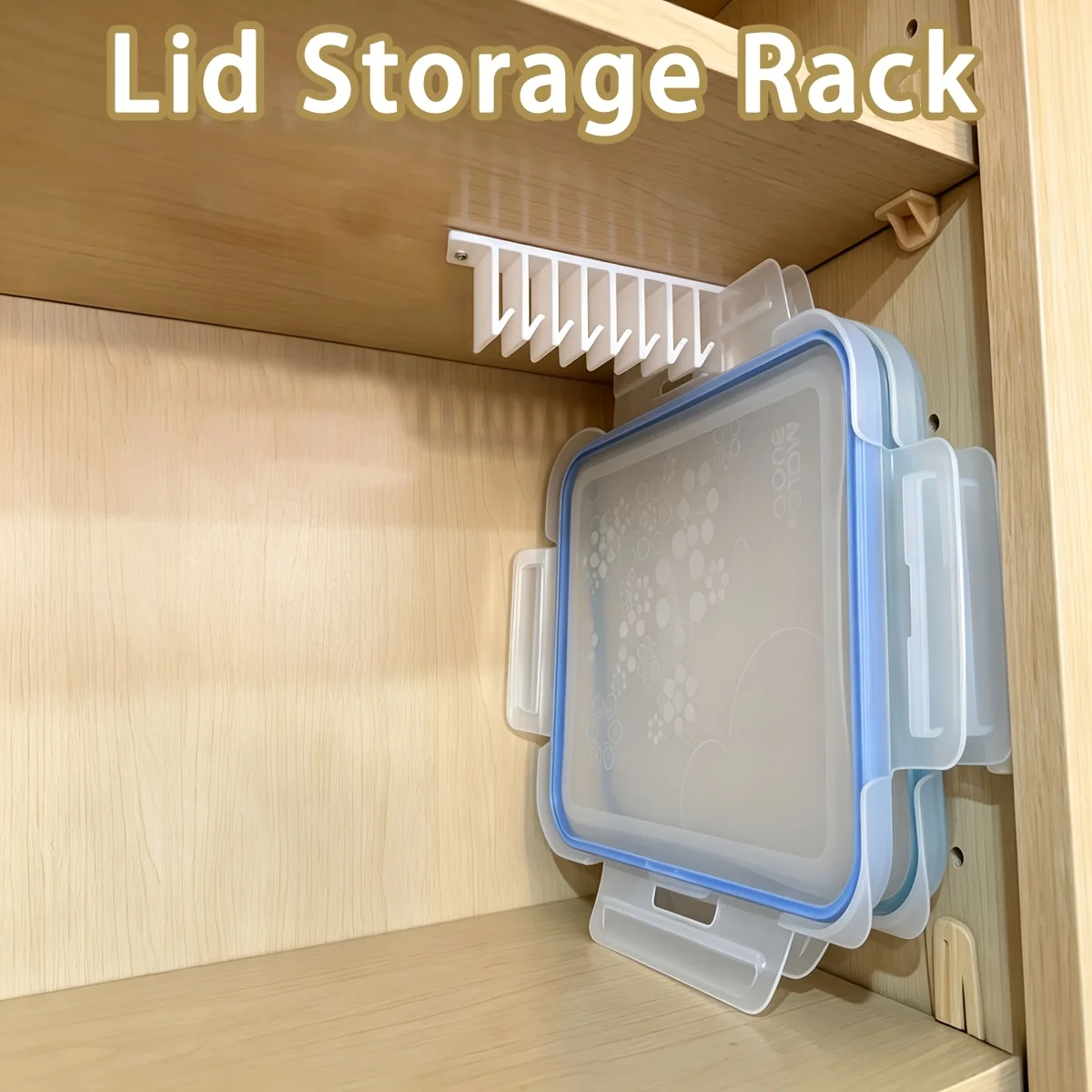 Lid Storage Rack, Multi-Slot Lid Hanger Under Cabinet, Kitchen Shelf, Sink Organizer, 5 Hooks/10 Hooks/19 Hooks Available
