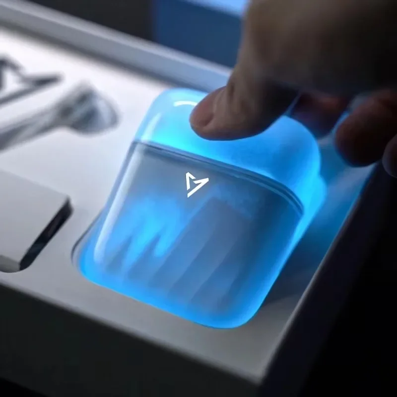 سماعات أذن لاسلكية مضيئة ذات رمال متحركة تتوهج في الظلام منخفضة التأخير سماعات بلوتوث ENC إلغاء الضوضاء لرياضة الجري وصالة الألعاب الرياضية