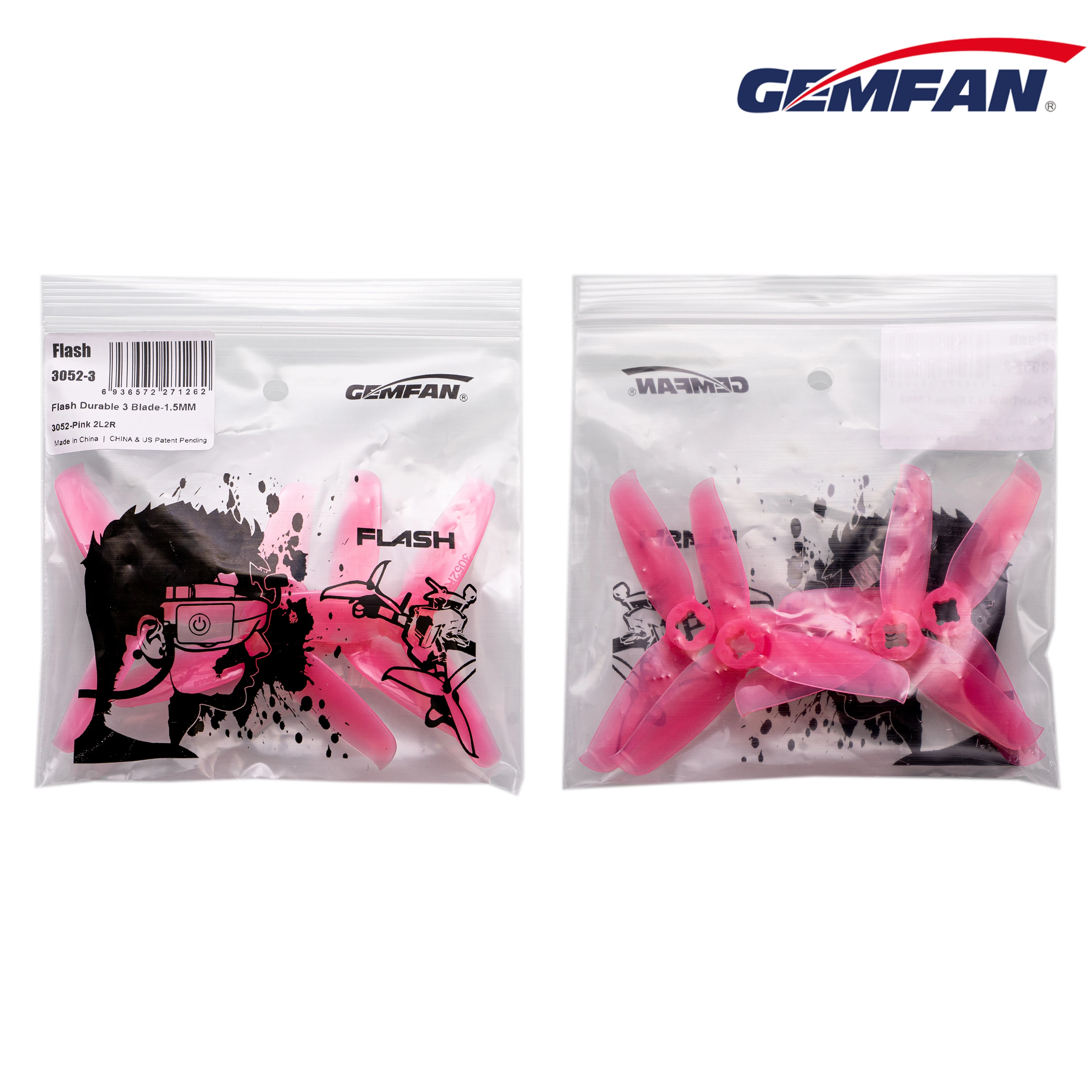 Gemfan 3052 3.0x5.2 FPV PC Propeller Prop Blade CW CCW Shaft through For RC FPV Racing 3inch Drones Motor 1306-1806