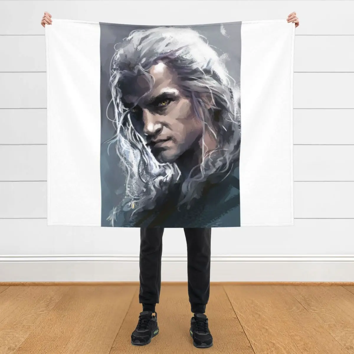 

geralt of rivia Throw Blanket anime Custom Hairy Tourist Blankets