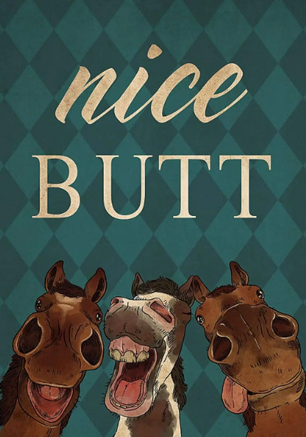 Metal Signs for Outside Home Decor Horse Nice Butt Poster Funny Wall Decoration Sign Personalized
