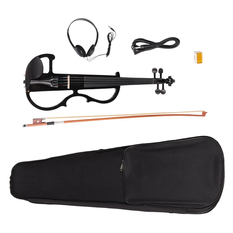 

Beginner 4/4 Electric Violin Ebony Silent Violin Electric Violin Introductory Set