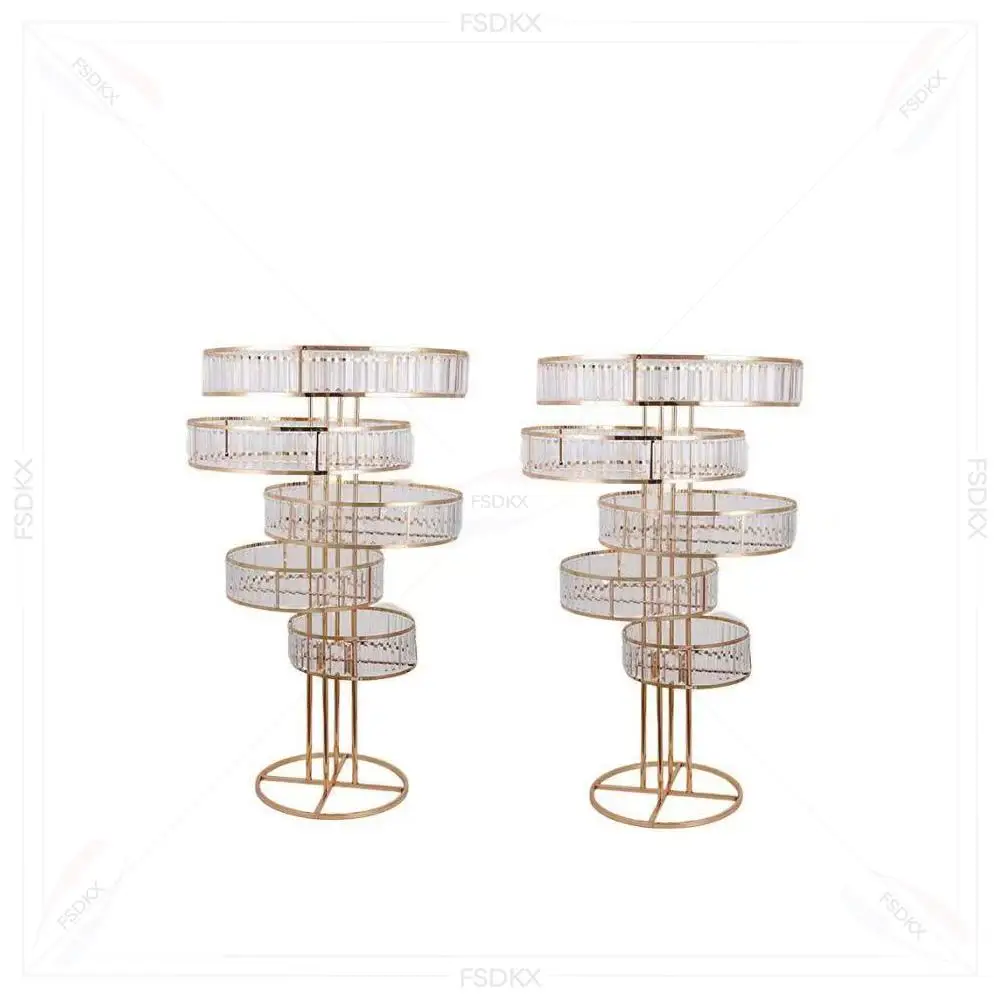 FSDKX Decoration Luxury Gold Tall Metal Candle Holder Decorative Candlestick Table Centerpieces for Event Party Table
