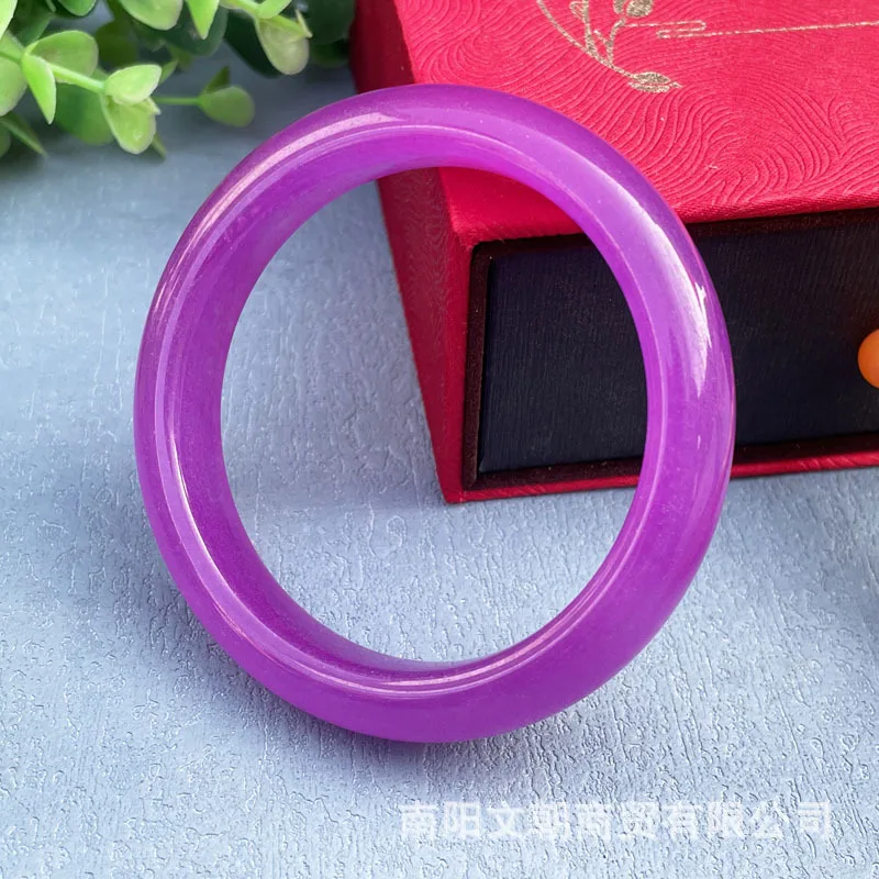 Quartzite jadeite violet flat bangle translucent imperial light purple women's jade bracelet