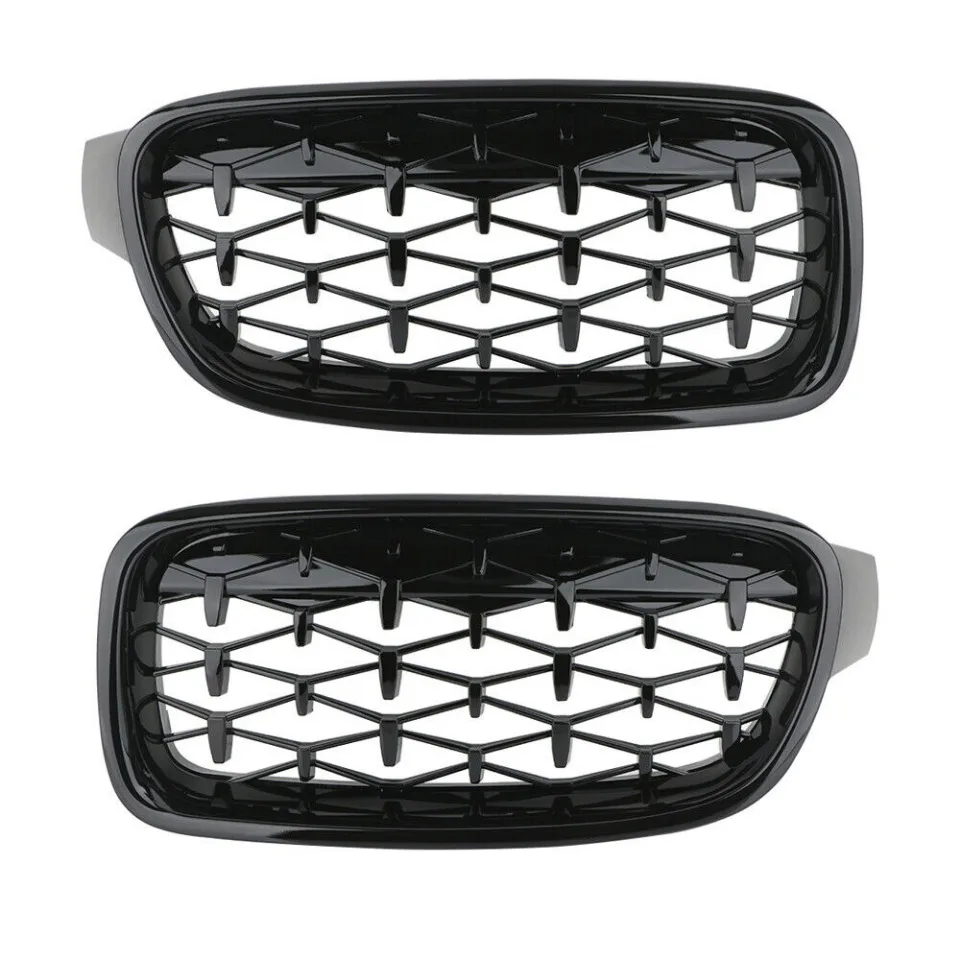Xvip glänzender Double Line Style Front stoßstangen grill für BMW 3er F30 F31 F35 2013-19 320i 325i 328i Silber Diamant grill – Detail 14