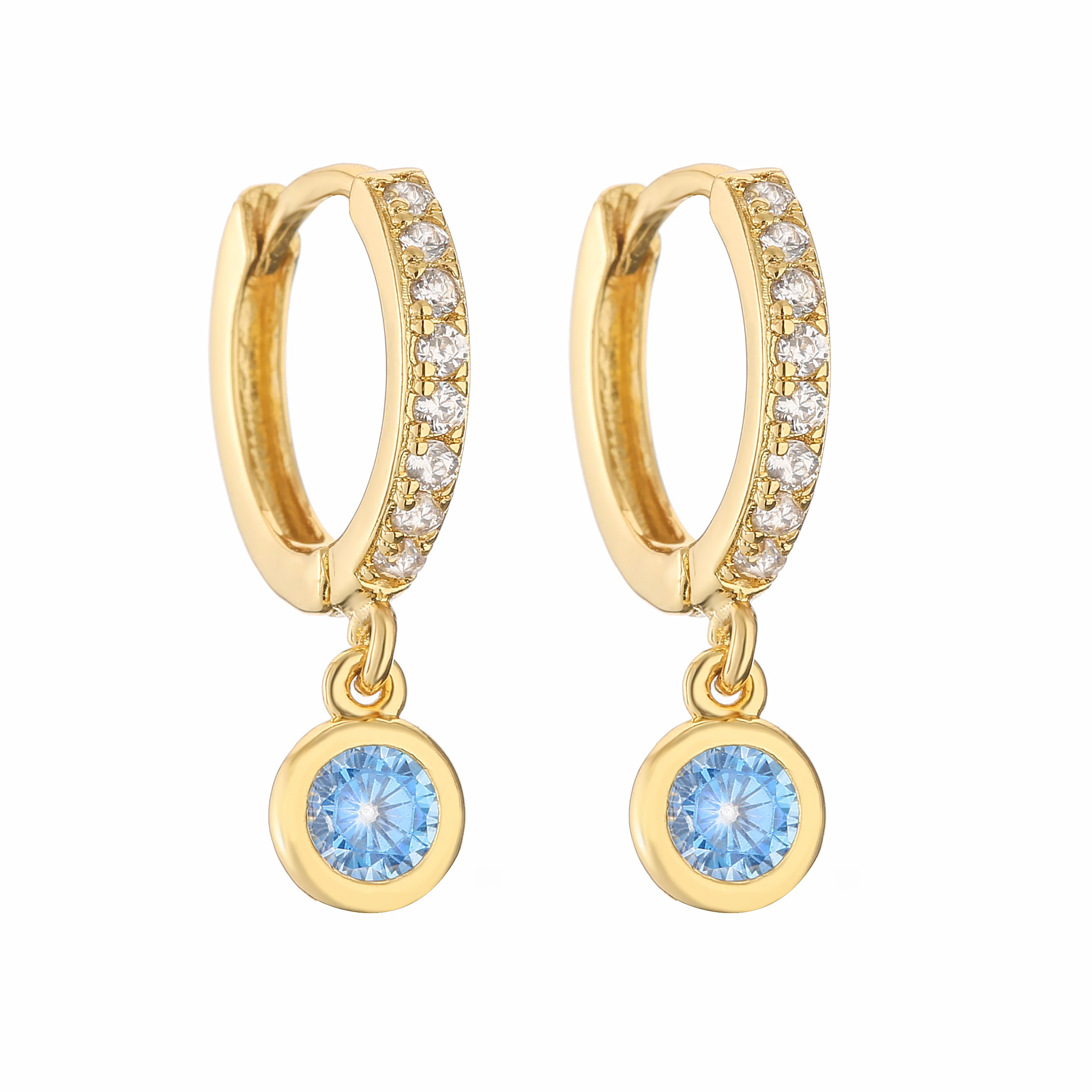 HECHENG,AAAAA CZ Element Small Hoop Stud Earrings For Women ,Sweet Drop Earrings Wholesale Wedding Party Gift