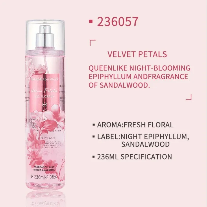 Women\'s Long lasting light fragrance Victoria fragrance body spray with various flavors Skin care