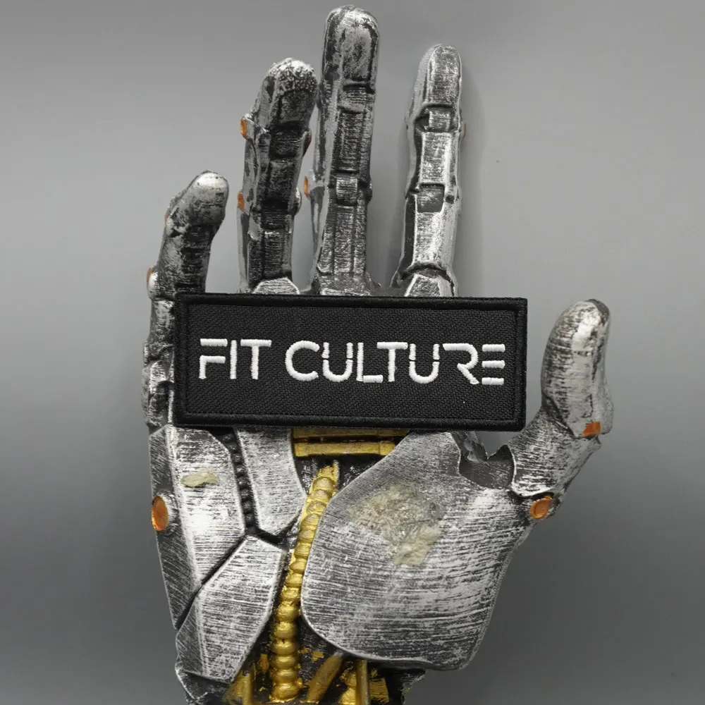 FIT CULTURE Gestickter Aufnäher, Applikation zum Aufnähen, Punk-Biker-Band-Rock-Kleidungsetiketten, Klettverschluss oder zum Aufbügeln, anpassbar – Detail 1