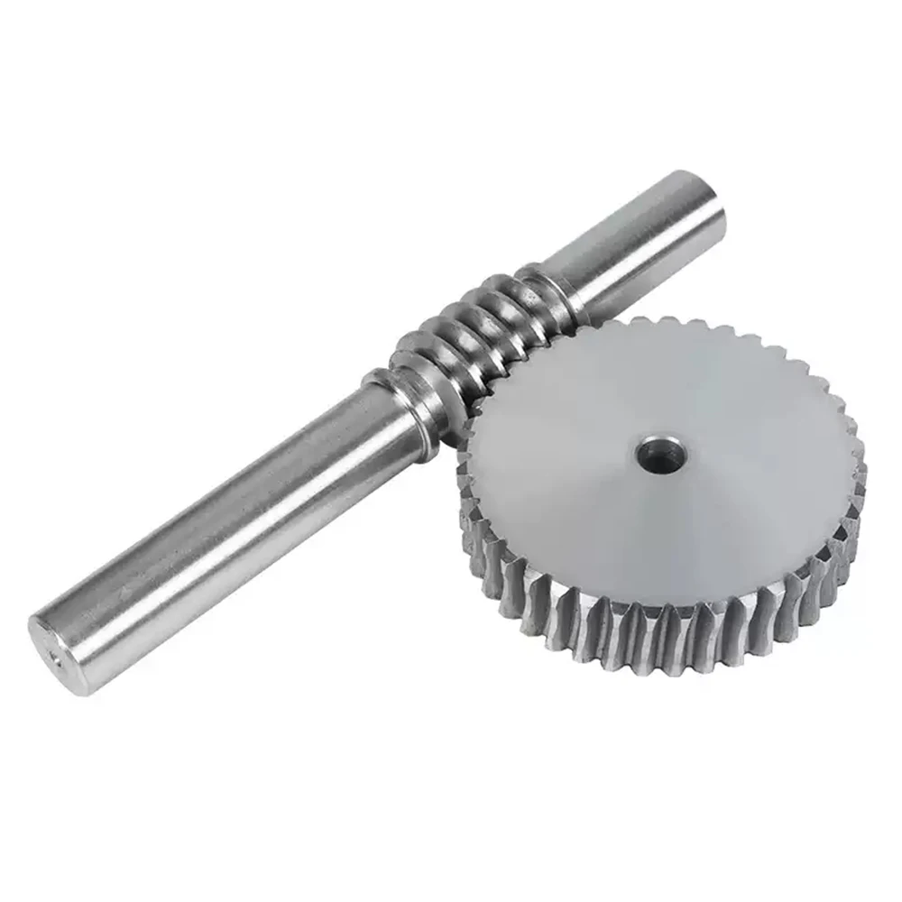 1Set 1:15/20/25/30/35/40/45/50/55/60/80 Teeth 1.0/1.5M Worm Gear With Rod Reduction Ratio Worm Gear Reducer Transmission Parts