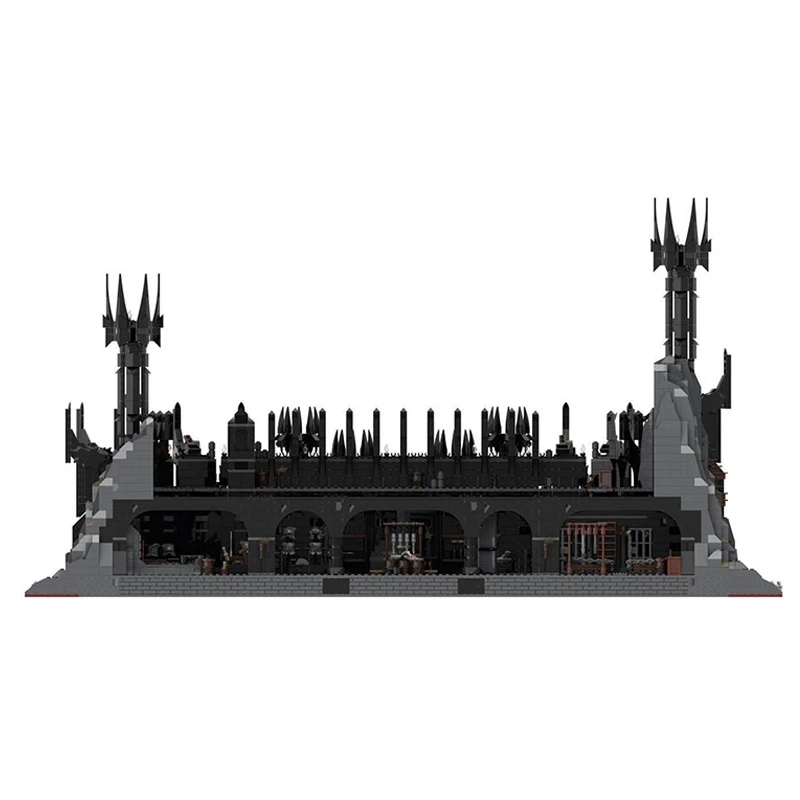 Ring Movie Series Building Block UCS Barad-Dur Part 1/6 architettura Black Wall Dark Magic Fortress Base Brick Toys Gifts