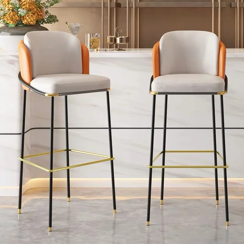 

Luxury Modern Bar Stools Nordic Counter Highchairs Reception Bar Chairs High Table Balcony Cadeira Garden Furniture Sets LJX40XP