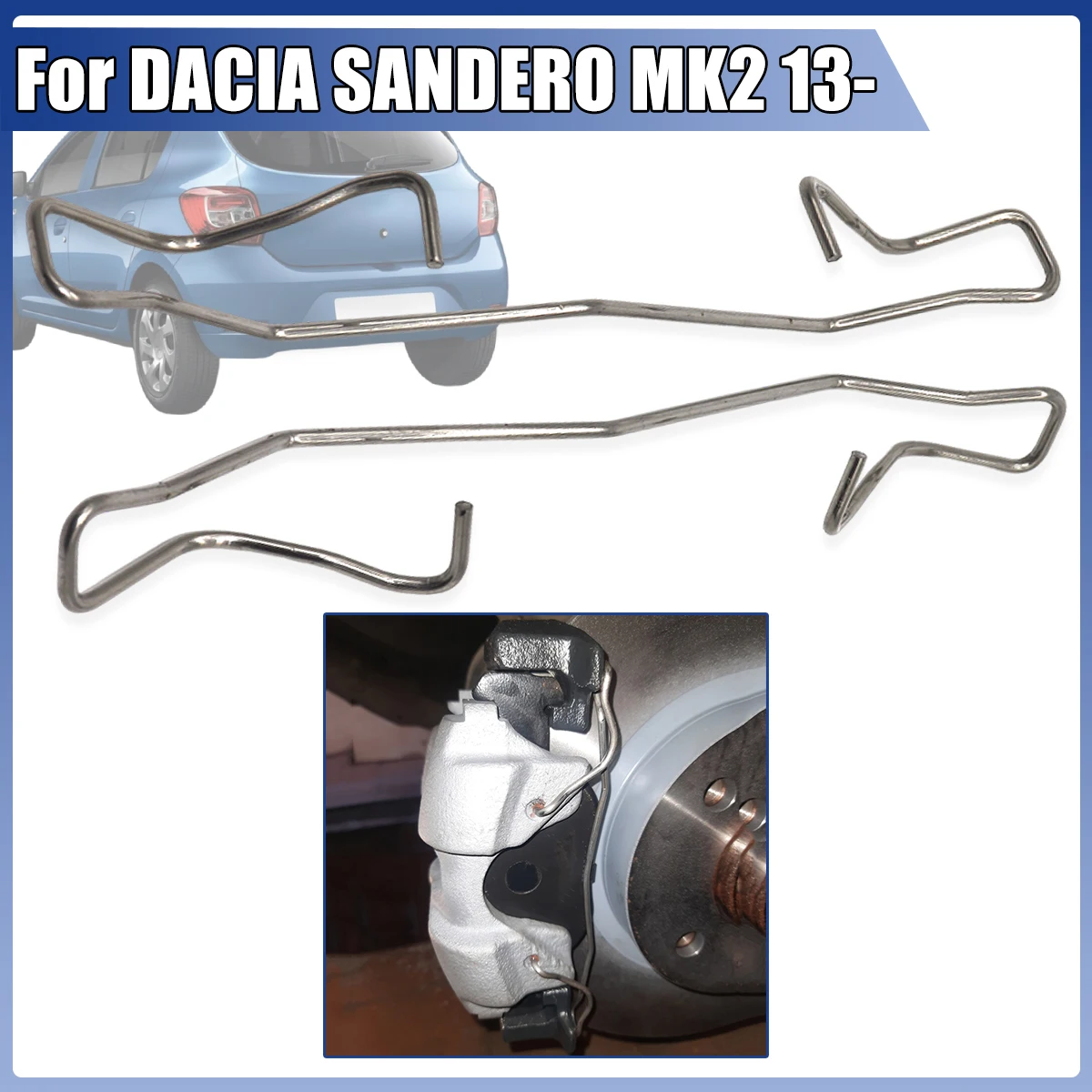 Pastillas de freno traseras izquierda y derecha, accesorios para caliper, resorte, clip antirruido, accesorios para coche DACIA SANDERO MK2 2013-