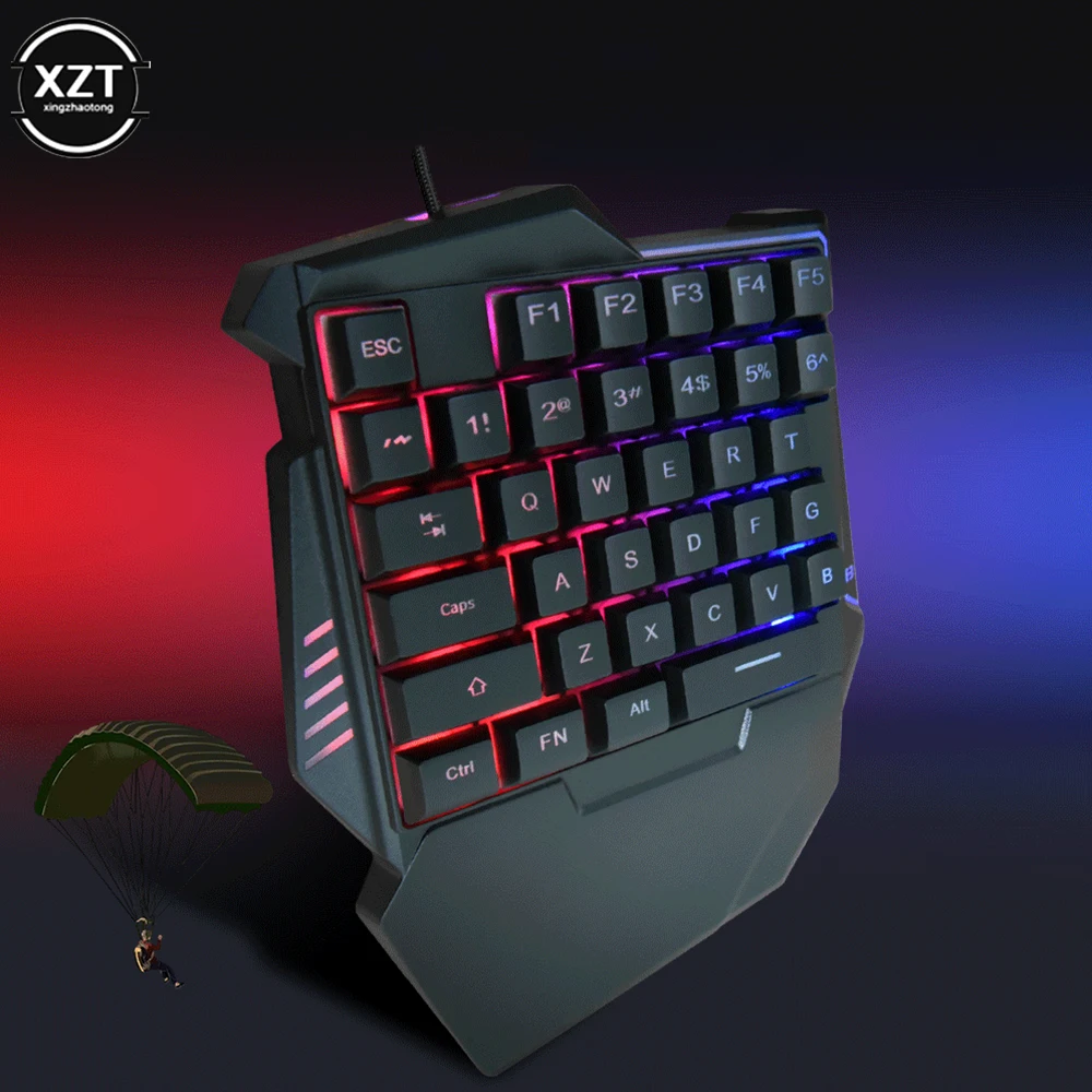 G7 Gaming Keyboard Single Hand Mini Usb Ultra-slim Wired 35keys One Handedly Backlight Keyboard for Laptop Desktop PC Smartphone