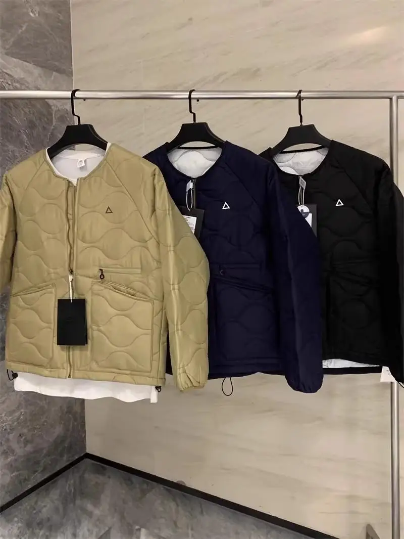 

Heavyweight Cotton Jaet Retro Couples Lightweight Loose Fit Autumn Winter Coat Gourd Pattern Long Sve Zipper round Ne