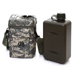 Large Capacity Tactical Sport Water Bottle 1L 2L 1 2 Liter Molle Outdoor with Bag Shoulder Strap Militar Waterbottle