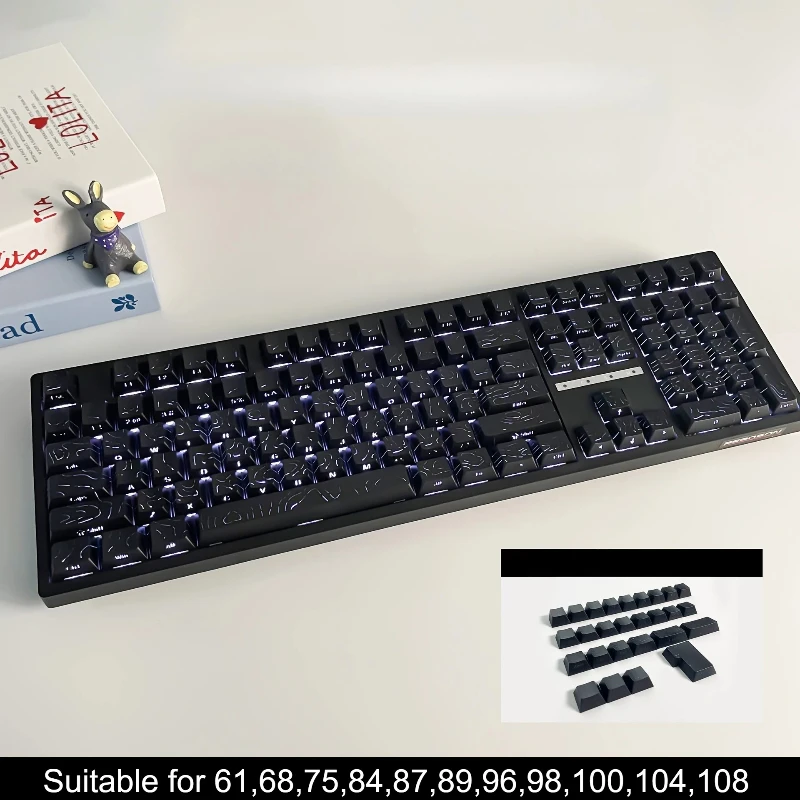 

2025 New Lines Keycap Red Pink Blue White 97/133 Keys Side-Legend Customer key caps for 60 61 65 75 82 84 87 Mechanical Keyboard