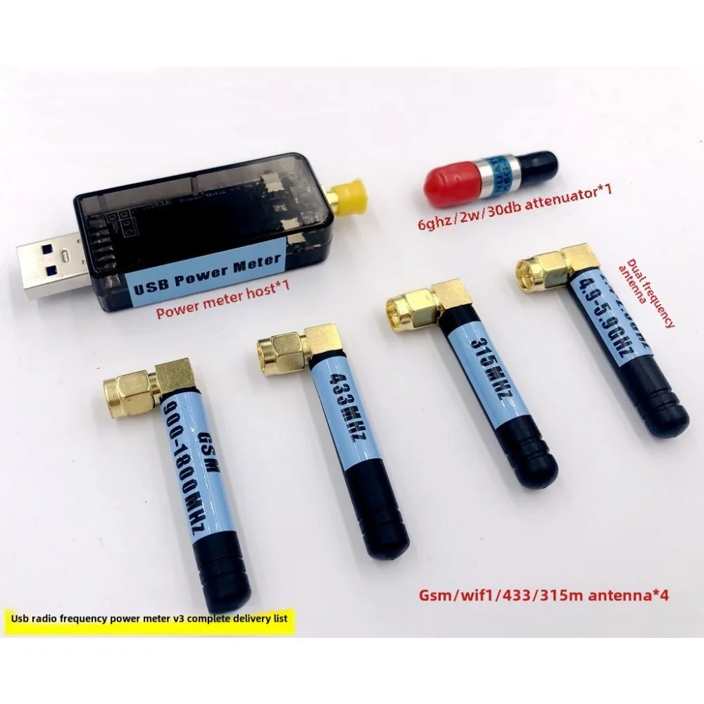 USB-измеритель мощности RF V3.0 от 100 К до 10 ГГц от -55 до +30 дБм, предварительно сорванные 9 кривых затухания, цветной дисплей 0,96 дюйма