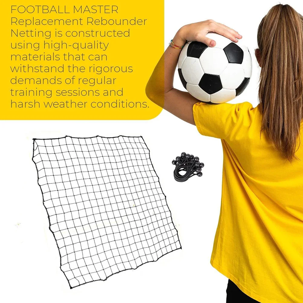 Kickback Football Practice Net with 20 Elastic Ropes Target Goal Net Rebound Net Training Aid for Kids Teens & Adults