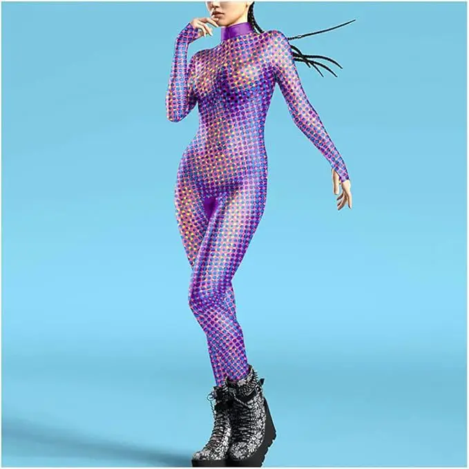 Halloween-Karnevalsparty Aerial Yoga Zentai Damen Enger Gothic Mechanischer Erwachsenen-Futuristischer Technologie-Roboter Cosplay-Jumpsuit – Detail 21