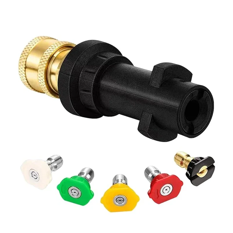 K2-k7 Car Washing Machine Water Gun Foam Pot Converter Connector 1/4 Quick Connector High Pressure Five-color Nozzle