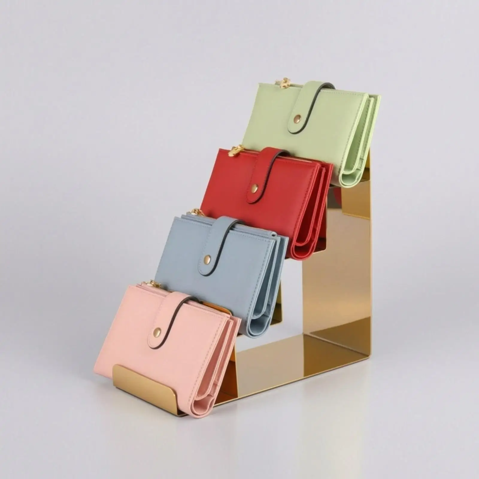 Steel Wallet Display Rack 4 Tier Shelf Stand for Small Bags Boutique Counter Showcase Display