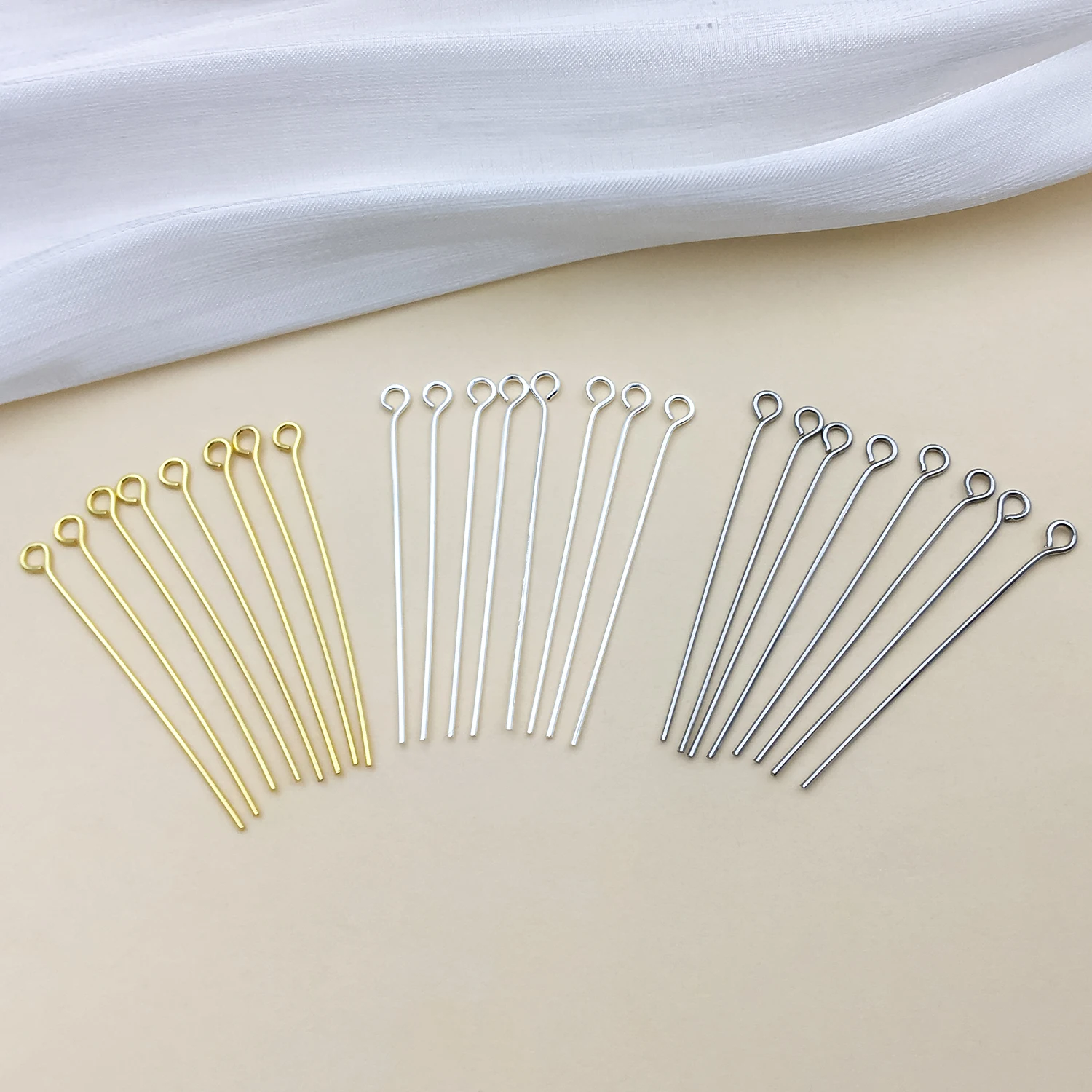 10/20/30/50 قطعة 18K مطلية بالذهب النحاس وسميكة فضي 16/18/20/26/30/35 مللي متر الكرة رئيس دبابيس لنتائج المجوهرات صنع الملحقات