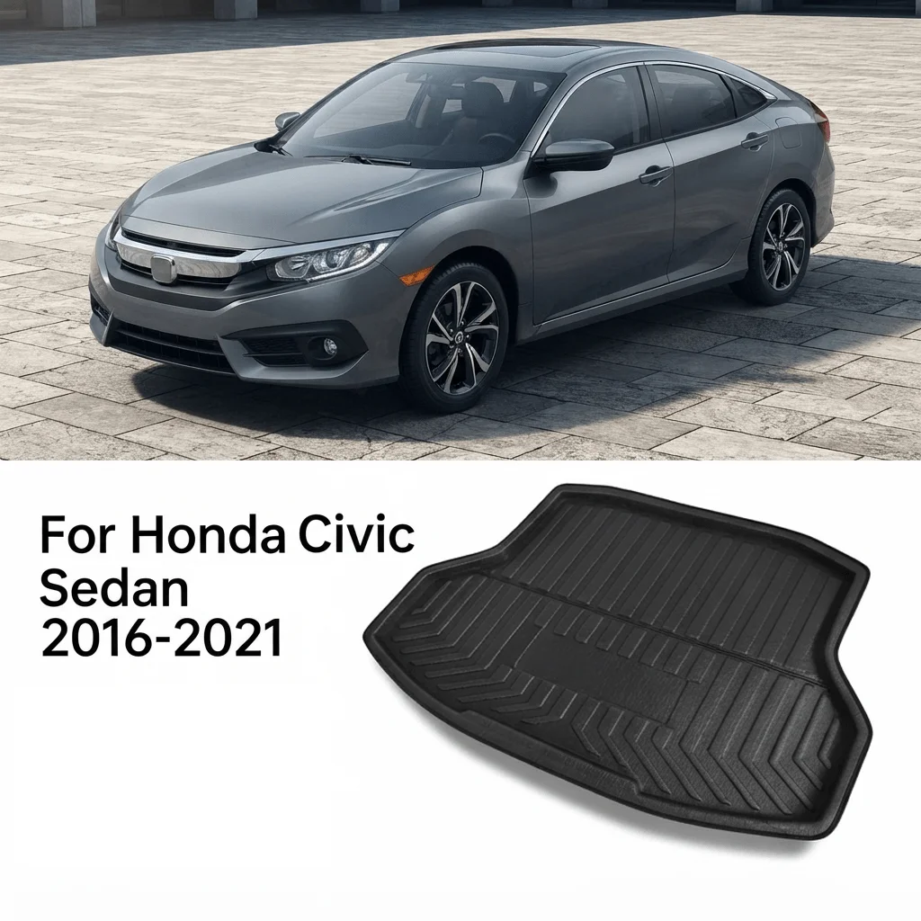 For Honda Civic Sedan 2016-2021 Car Boot Liner Trunk Mat 3D EVA Trunk Liner All Weather Protection Car Accessories Interior