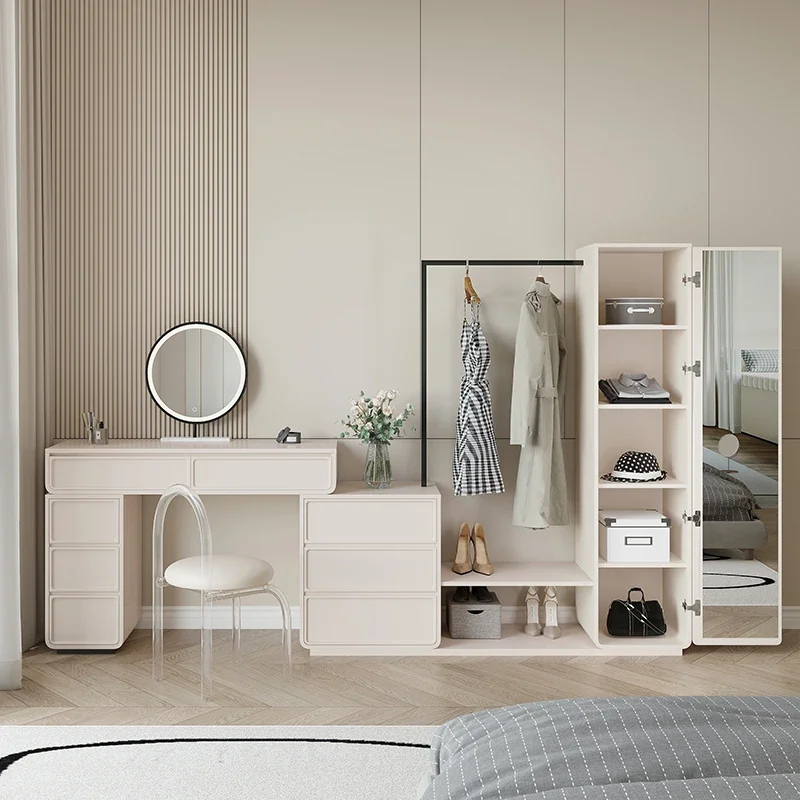 

Dresser, chest, coat rack, integrated open wardrobe, full-body full-length mirror, bedside, multi-functional combination storage