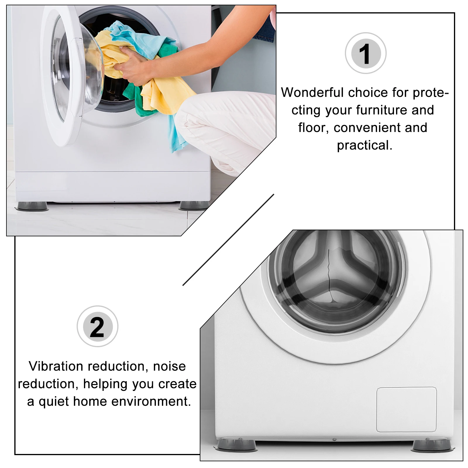

8pcs Non-slip Mat Pads for Washer Shock-proof Heightening Stabilizer Anti-vibration Furniture Feet Pad Water-resistant