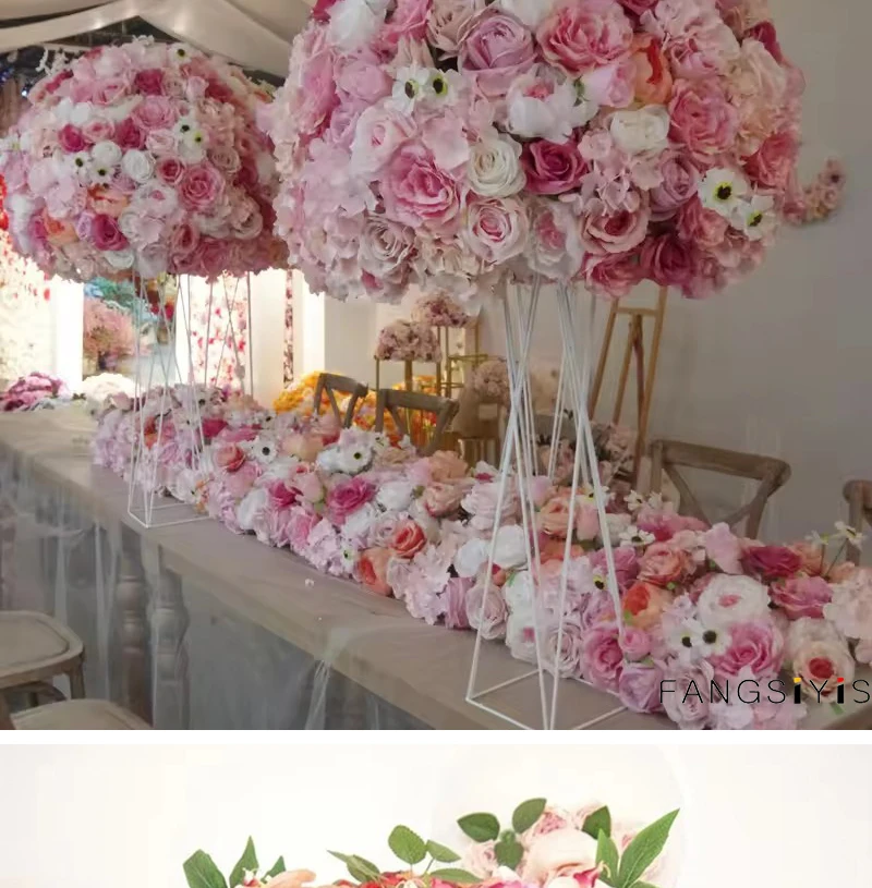 Künstlicher Rosen-Hortensien-Blumenball 60/50/40/30cm Tischdekoration Mittelpunkt für Veranstaltungen Hochzeit Gangdekoration Blumenarrangement Requisiten – Detail 5