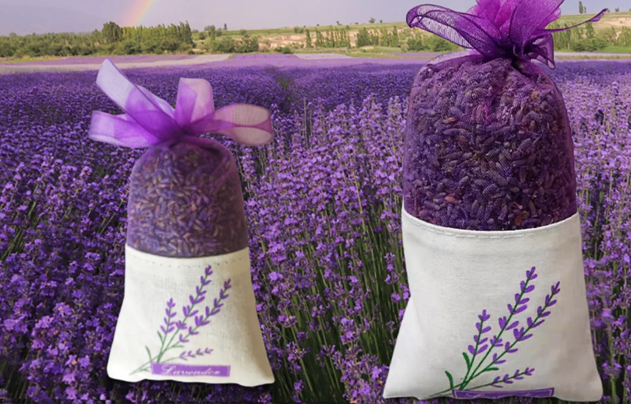 

Handmade Lavender Scented Sachet - Natural Herb Spice for Wardrobe Odor Elimination, Mosquito Repellent & Relaxing Aromatherapy