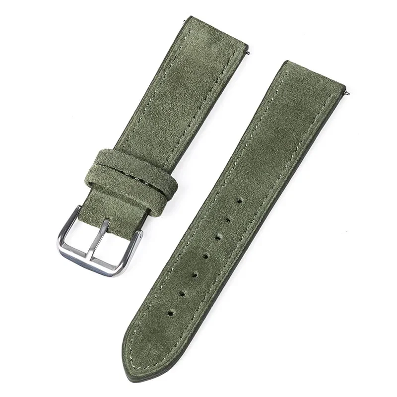 WB Original Suède horlogeband | 19 kleuren - 18, 19, 20, 21, 22 mm - sluiting: zilver gepolijst | leer | vervangende armband, 18 mm, Leer