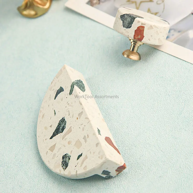 Modern simple spot artificial stone small handle wardrobe closet door cabinet drawer cabinet semicircular handle door handle