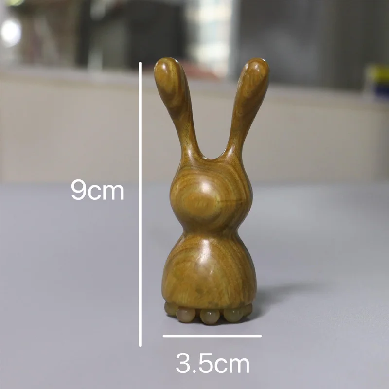 Eye Massager 12 Bead Bunny Scraping Stick Head Facial Nose Scraper Green Sandalwood Meridian Brush Acupoint Care - view 6
