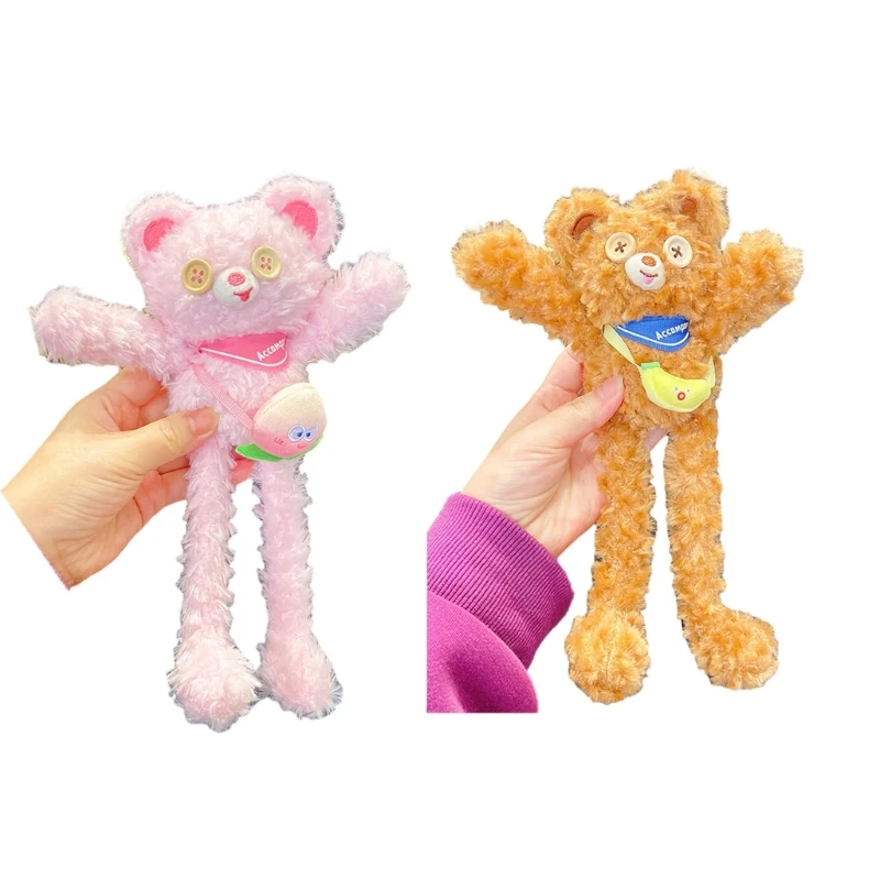 Fuzzy Bear Keychain Hangings Ornament Bear Keychain Phone Strap Hangings Car Pendants Charm Decoration Gift for Friend