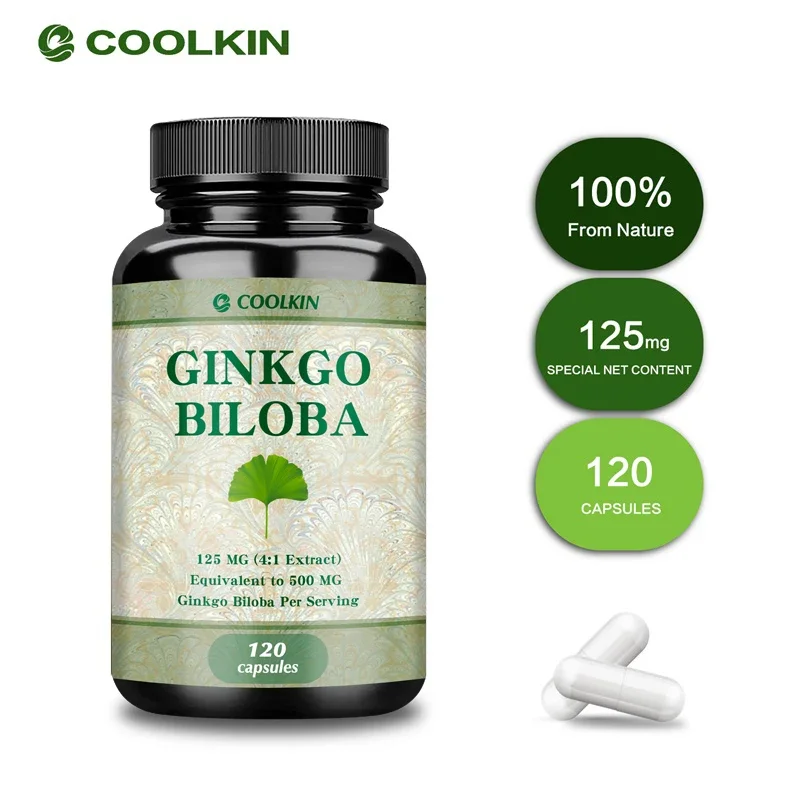 Ginkgo Biloba: mejora el cerebro, la memoria, el enfoque, mejora la circulación, mejora la energía, no GMO