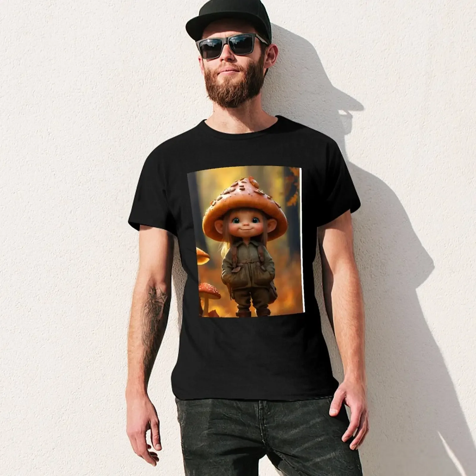 Forest Mushroom Troll Graphic T-Shirt quick drying cheap stuff sublime mens clothing