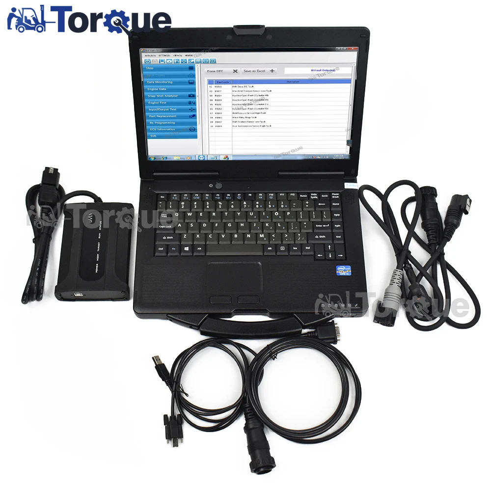 for Doosan Diagnostic Kit uVIM Communication Interface Forklift Excavator Loader Diagnosis+CF52 Laptop