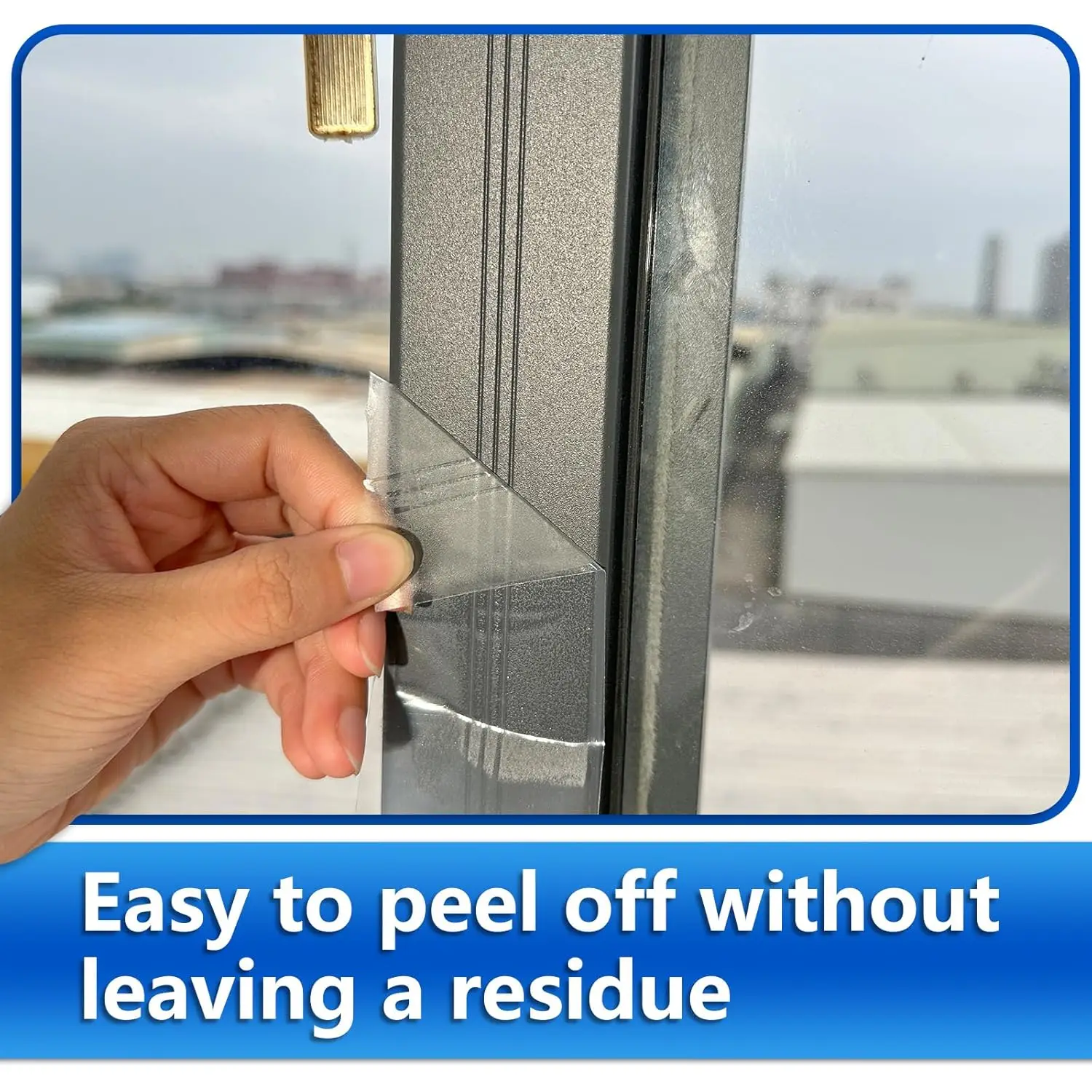 شريط عزل الطقس للنافذة الشفافة لفصل الشتاء، شريط عزل عازل للنوافذ والأبواب مقاوم للماء ومقاوم للطقس