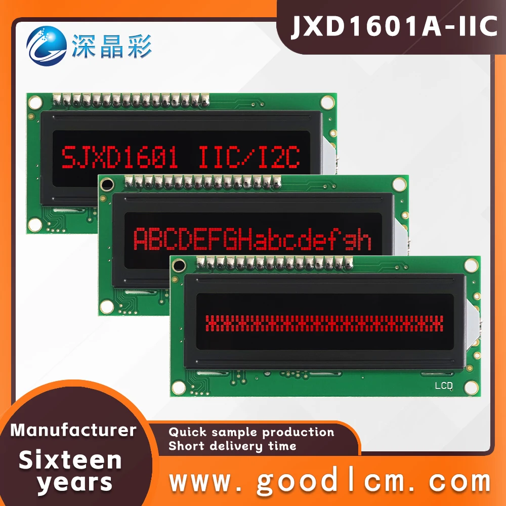 Small siz Russian language character screen dot matrix LCD display screen JXD1601A VA Red Negative LCM display module
