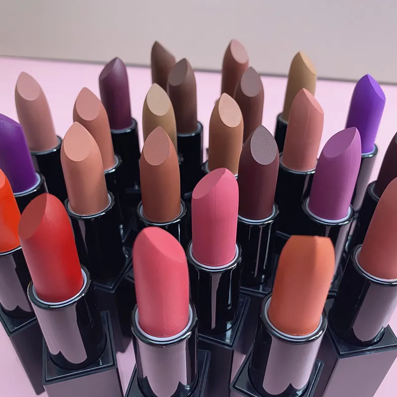 

Wholesale 24 Colors Custom Your Logo Private Label High Pigment Long Lasting Waterproof Nude Vegan Matte Lipstick