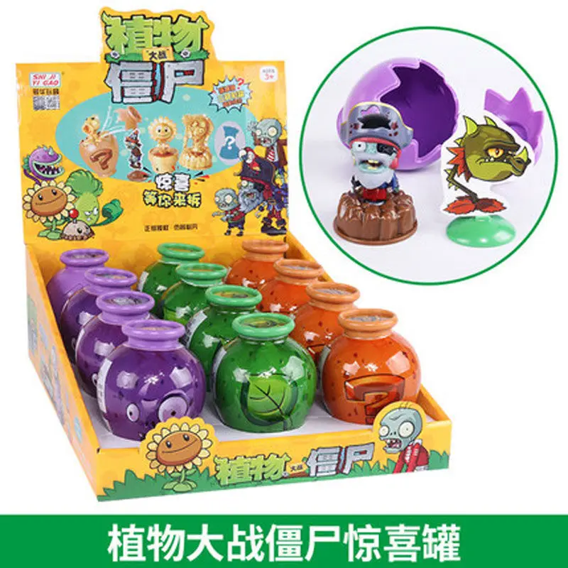 Plants Vs. Zombies Toys 2 Surprise Guess Disassemble Le Blind Box Capsule Egg Card Crock 3-6 Years Old Children\'s Toys